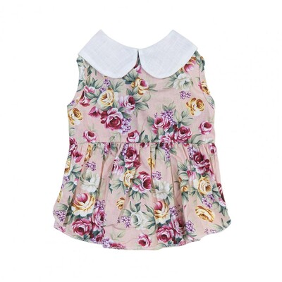 Fusta elegantă pentru pisici Guler cu rever Fusta pentru cățeluș Rochie cu flori pentru animale de companie Fusta adorabilă cu textura moale pentru animale de companie pentru ținută acasă