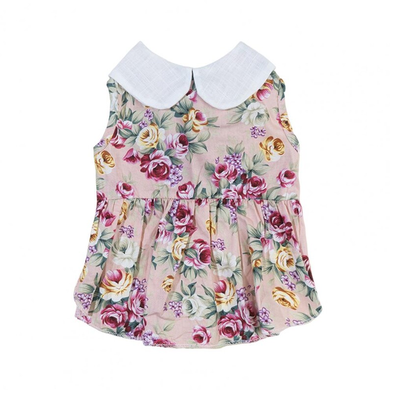 Fusta elegantă pentru pisici Guler cu rever Fusta pentru cățeluș Rochie cu flori pentru animale de companie Fusta adorabilă cu textura moale pentru animale de companie pentru ținută acasă