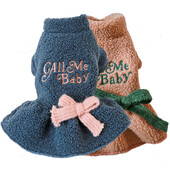 Šerpa flīsa suņu kleita, bieza silta kucēnu džemperkleita maziem suņiem, suņu ziemas apģērbi Yorkie Chihuahua mājdzīvnieku apģērbs