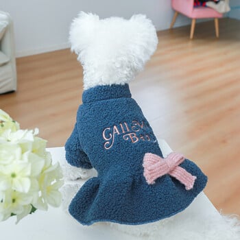 Φόρεμα Sherpa Fleece Dog Thicken Ζεστό φόρεμα πουλόβερ για κουτάβια για μικρά σκυλιά, χειμερινά ρούχα για σκύλους Yorkie Chihuahua ένδυση για κατοικίδια