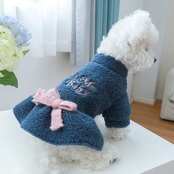 Φόρεμα Sherpa Fleece Dog Thicken Ζεστό φόρεμα πουλόβερ για κουτάβια για μικρά σκυλιά, χειμερινά ρούχα για σκύλους Yorkie Chihuahua ένδυση για κατοικίδια