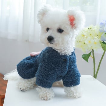 Φόρεμα Sherpa Fleece Dog Thicken Ζεστό φόρεμα πουλόβερ για κουτάβια για μικρά σκυλιά, χειμερινά ρούχα για σκύλους Yorkie Chihuahua ένδυση για κατοικίδια