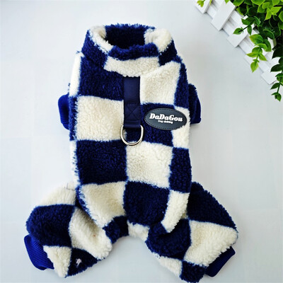 Őszi téli macska kutya jumpsuit klasszikusok Kockás kisállat pizsama kis kutyáknak macskák Shih Tzu tacskó kölyök cica ruházat pulóverek