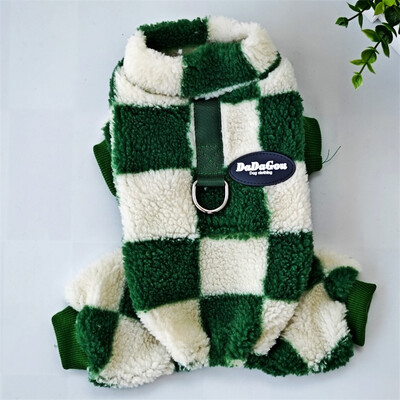 Őszi téli macska kutya jumpsuit klasszikusok Kockás kisállat pizsama kis kutyáknak macskák Shih Tzu tacskó kölyök cica ruházat pulóverek