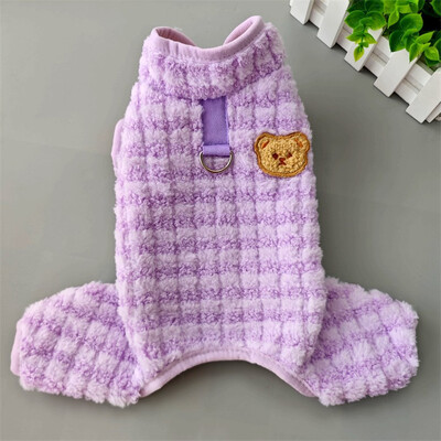 Őszi téli macska kutya jumpsuit klasszikusok Kockás kisállat pizsama kis kutyáknak macskák Shih Tzu tacskó kölyök cica ruházat pulóverek