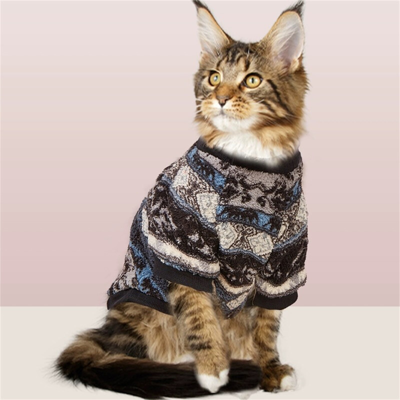 Hanorace pentru câini de pluș pentru pisici îngroșați pulovere pentru animale de companie, toamnă iarnă, haine pentru cățeluși pentru câini de talie mică, pisici, pisicuțe, pulovere, îmbrăcăminte Sphynx