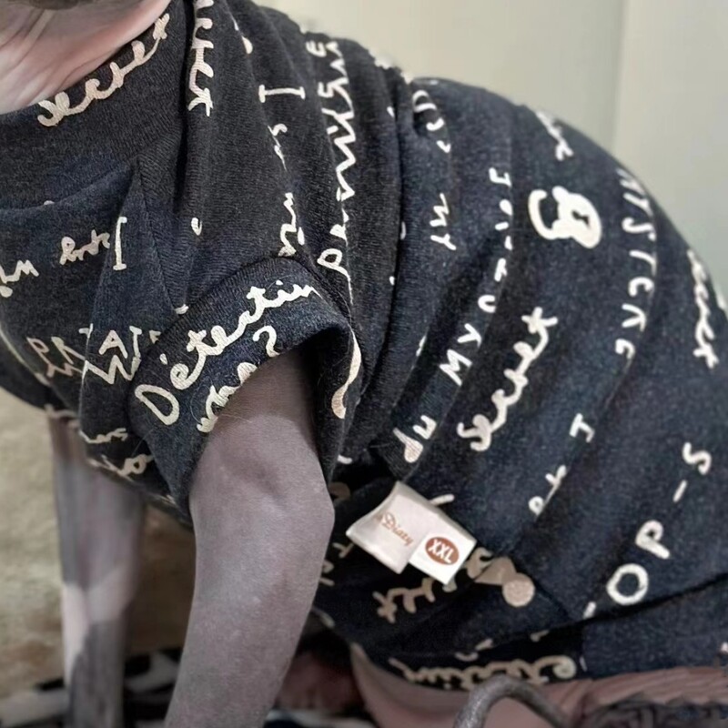 Modes kokvilnas veste Sfinksa kaķu apģērbam Pelēks krekls Īsas piedurknes kaķēniem mīksts mētelis Devon Rex kostīmam pavasara vasarā