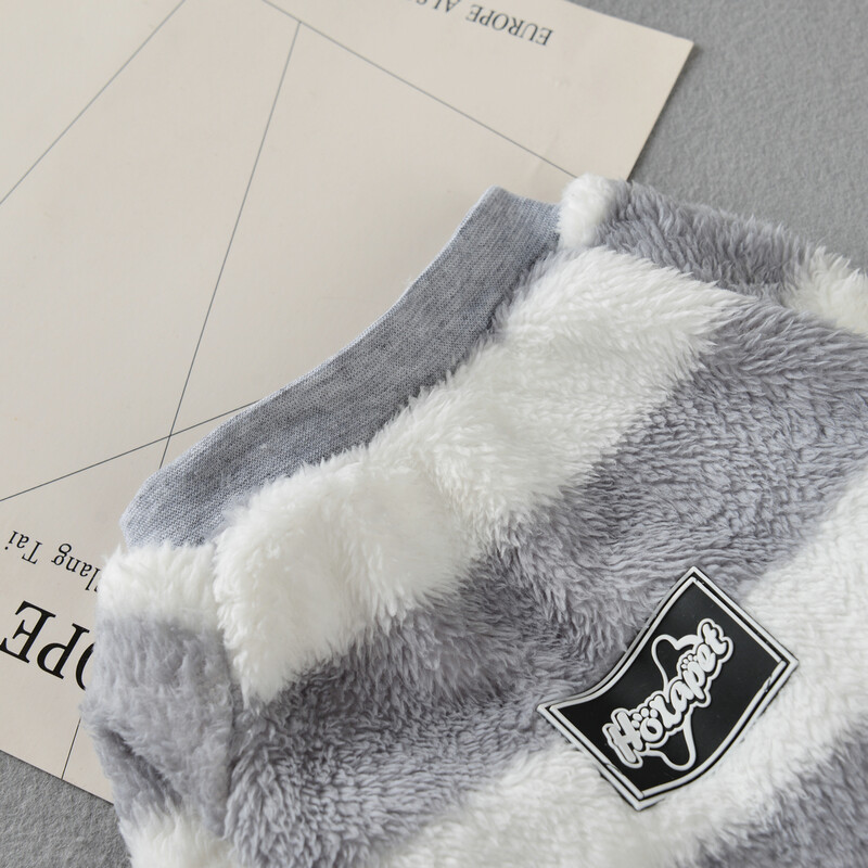 Rudeniniai žieminiai katės rūbai dryžuoti Minkšti jaukūs šilti megztiniai mažiems šunims katėms kačiukams vilnos megztinis šuniuko kostiumas mopsas