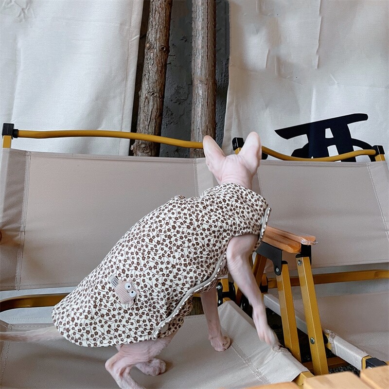 Sfinkso katės žieminiai drabužiai Minkšta leopardinė striukė kačiukams Šiltas storas medvilninis paltas beplaukėms katėms rudens pavasario apatiniai drabužiai