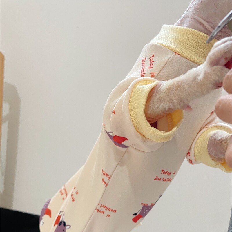 Îmbrăcăminte pentru pisici, moale, călduroasă, cu 4 picioare, hanorac din desene animate pentru pisici fără păr, toamnă iarnă, subpar din bumbac pentru rechizite pentru pisici Devon Sphynx