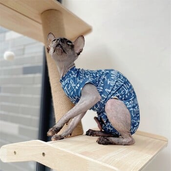 Sphinx Hairless Gat Vest PJs cat Ρούχα με πλήρες γράμμα μαλακά καλοκαιρινά τετράποδα Tank Top A-Class Cool Fabric Cat ολόσωμη φόρμα