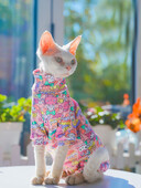 Sphynx Cat haină caldă în primăvară haine pentru pisici fără păr Salopetă moale cu gât țesut din bumbac pentru Devon Rex Hanorac dulce pentru pisoi