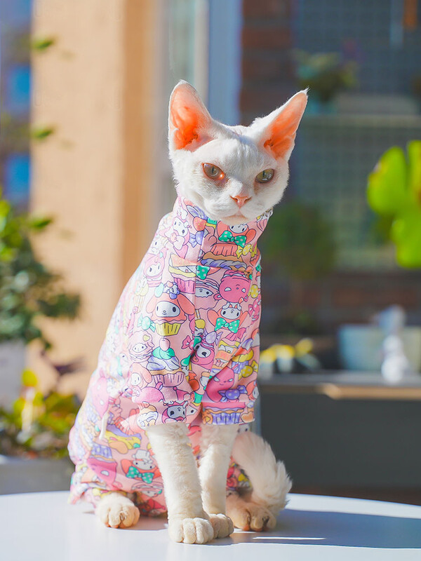 Sphynx Cat haină caldă în primăvară haine pentru pisici fără păr Salopetă moale cu gât țesut din bumbac pentru Devon Rex Hanorac dulce pentru pisoi