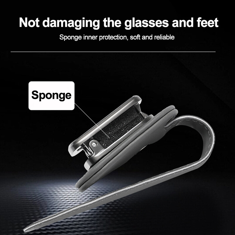 Suport universal pentru ochelari pentru mașină Suport ochelari din piele Suport magnetic multifuncțional Suport pentru parasolar auto Accesorii interioare auto