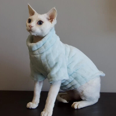 Pulover nou Sphynx pentru pisici Cămașă moale pentru bebeluși cu două picioare pentru pisica fără păr, iarnă, caldă, de culoare solidă, cornish, haine pentru pisoi de companie