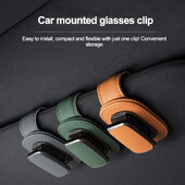 Clip pentru ochelari de soare multifuncțional pentru mașină Clip pentru ochelari din piele Suport magnetic pentru ochelari de soare Accesoriu interior universal