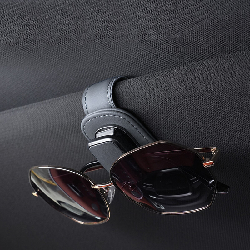 Clip pentru ochelari de soare multifuncțional pentru mașină Clip pentru ochelari din piele Suport magnetic pentru ochelari de soare Accesoriu interior universal
