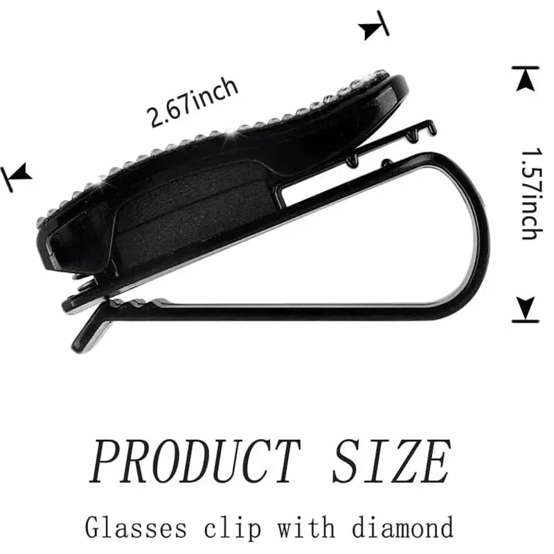 Clip pentru ochelari de soare Suport pentru ochelari de soare Suport pentru carcasă Suport cu strass Ochelari de soare Clip de cristal pentru mașină Accesorii de decorare