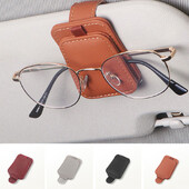 Automašīnas saulessargu briļļu futrālis magnētiskais saulesbriļļu pakaramais turētājs Ādas briļļu klipsis Daudzfunkcionāls universāls interjera aksesuārs