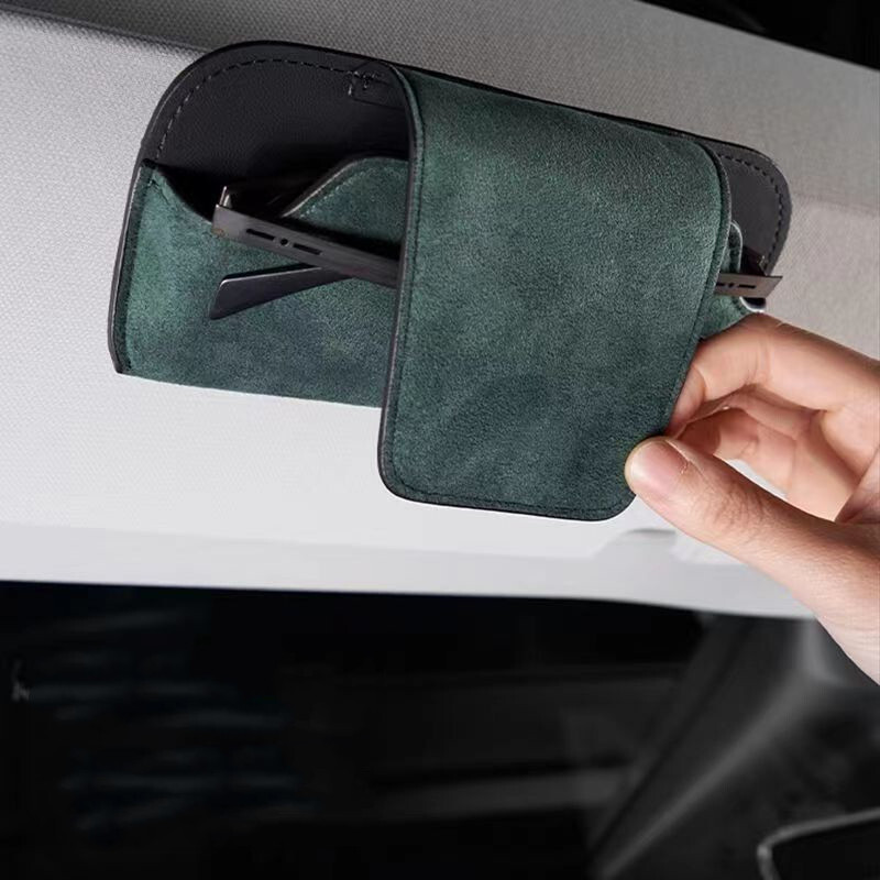 Daugiafunkcinis automobilio akinių dėklas, automatinis saulės skydelio laikiklis saulės akinių dėžutės spaustukas kortelės bilietas Magnetinis automobilio laikymo priedai