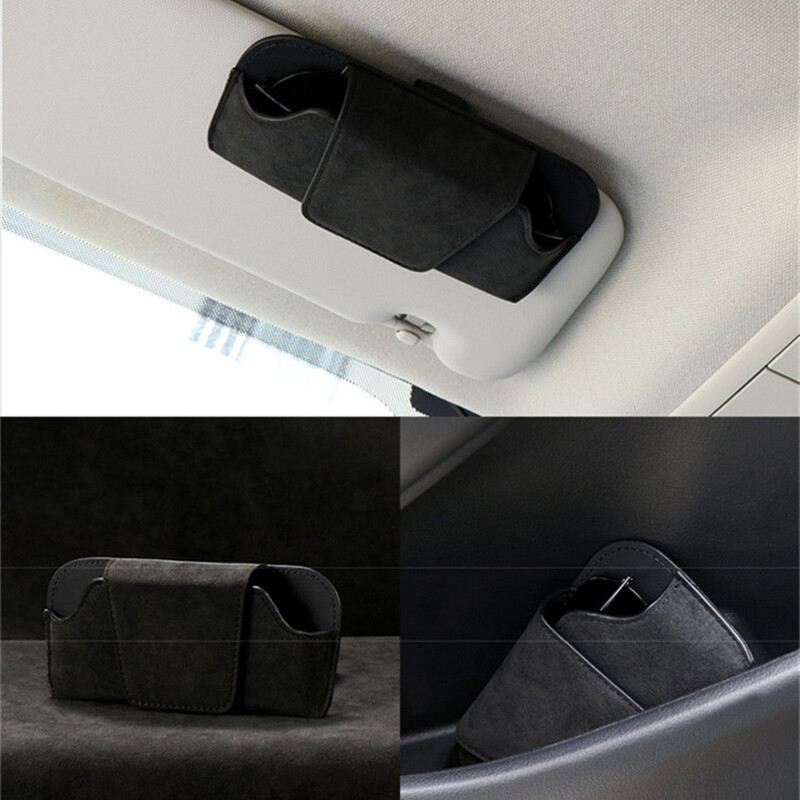 Daugiafunkcinis automobilio akinių dėklas, automatinis saulės skydelio laikiklis saulės akinių dėžutės spaustukas kortelės bilietas Magnetinis automobilio laikymo priedai