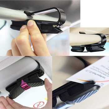 Θήκη γυαλιών αυτοκινήτου γενικής χρήσης Auto Sun Visor Glasses Box Γυαλιά ηλίου Θήκη εισιτηρίων για μαρκαδόρο Αξεσουάρ κουτί με κλιπ