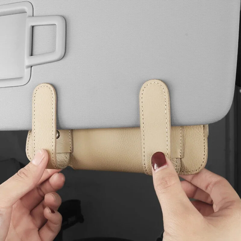 Husă pentru ochelari pentru mașină Suport pentru ochelari pentru parasolar auto Suport pentru ochelari de soare Clip pentru card Suport bilet universal Accesorii auto multifuncționale