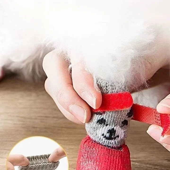 Suņu zeķu siltas trikotāžas zeķes kaķiem un suņiem Ūdensnecaurlaidīgi kaķu apavi Skrāpējumu necaurlaidīgi kāju pārklāji Pretpiedeguma pēdām Mājdzīvnieku zeķes Teddy