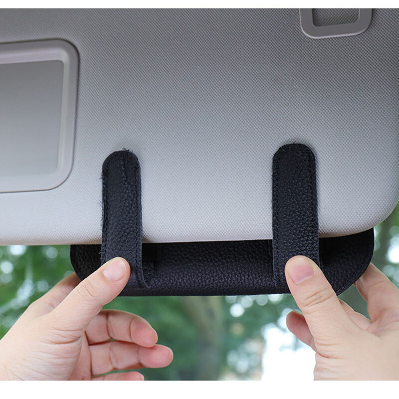 Automobilių akinių dėklas Automatinis saulės skydelis akinių laikiklis akinių nuo saulės spaustukas kortelės bilietų laikiklis Daugiafunkciniai automobilių priedai