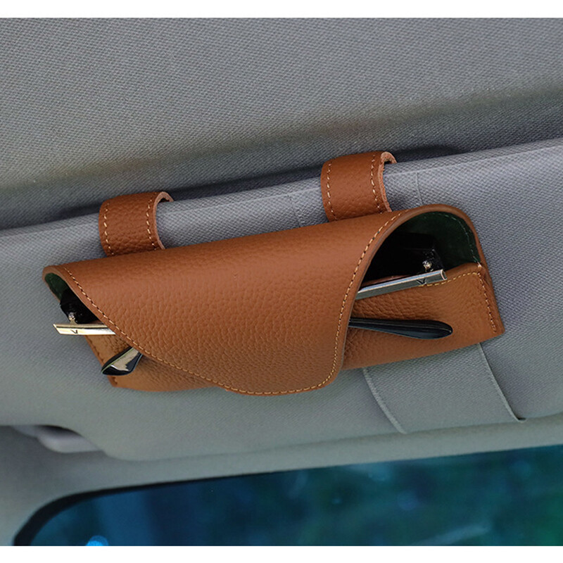 Automobilių akinių dėklas Automatinis saulės skydelis akinių laikiklis akinių nuo saulės spaustukas kortelės bilietų laikiklis Daugiafunkciniai automobilių priedai