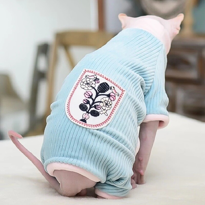 Kaķu apģērbi Ziemas silti Mīksti Mājdzīvnieku silti Hoodies Pidžamas Sfinksa Kaķu Kostīmi Pulovers Sfinksa Kaķēnu Apģērbi Kaķu piederumi Kaķiem