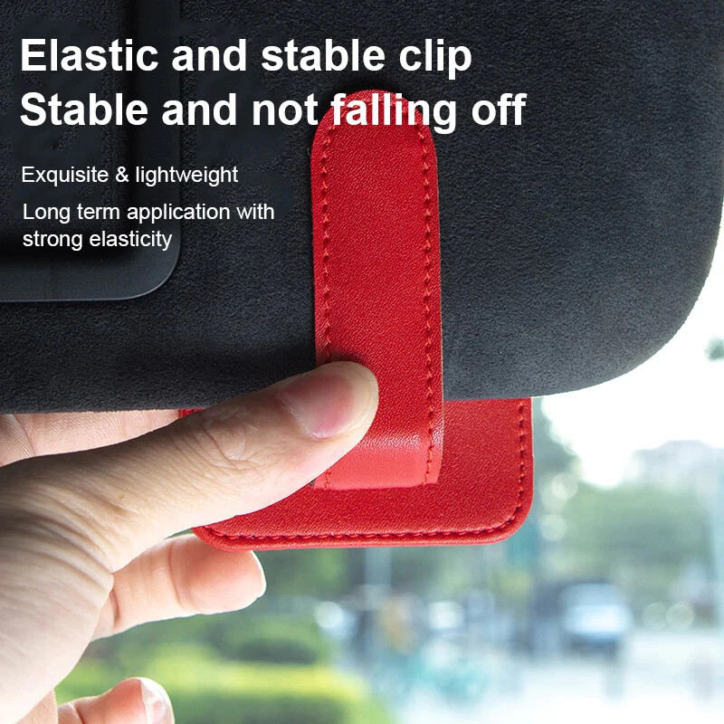 Automobilių saulės akinių laikiklis saulės skydelis Akinių segtukas Daugiafunkcis odinis akinių pakabukas Nešiojamas bilietų kortelių segtukas Automobilių priedai