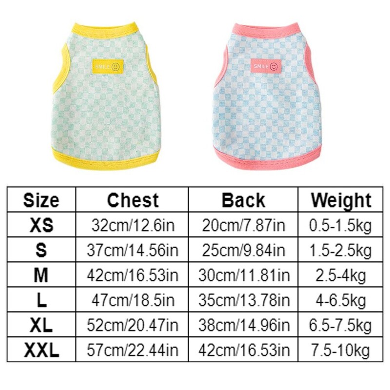 Kaķēnu veste elpojošs kucēnu veste rūtains mīksts suņu kapucis Kokvilnas kaķu krekls bez piedurknēm pavasarim un vasarai