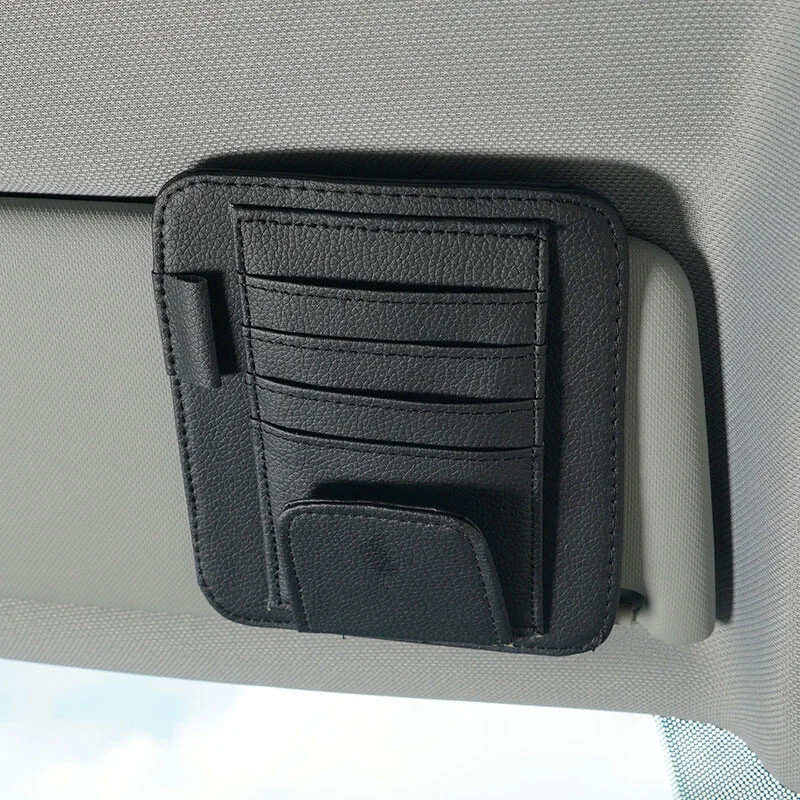 Auto päikesesirm Korraldaja Mitme taskuga Auto sisustustarvikud Päikeseprillid Kaardihoidja Hoiu Prillid Klamber Päikesevarju kott