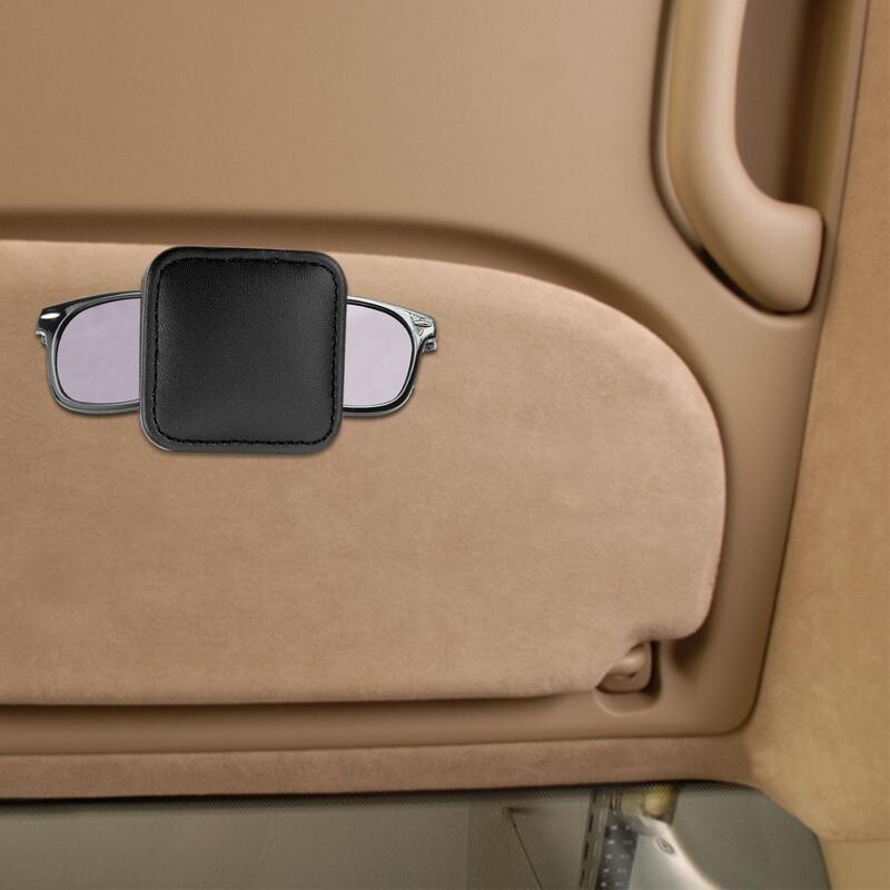 Θήκη για γυαλιά ηλίου αυτοκινήτου Μαγνητική θήκη PU Δερμάτινη προσωπίδα Γυαλιά ηλίου Κλιπ με πίσω σφιγκτήρα Κρεμάστρα γυαλιών οράσεως Βάση κάρτας εισιτηρίων για αυτόματο