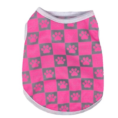 Vestă de vară pentru pisici pentru câini, pentru câini de talie mică, mijlocie, pisici, moale, confortabil, respirabil, pentru animale de companie, pisicuță, cățeluș, cu amprente labe, haină chihuahua