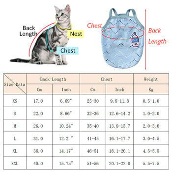 Котешко кученце Издълбана жилетка с камизола Летни летни дишащи дрехи за домашни любимци за малки кучета Котки Облекло за котенца