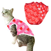 Ballīšu modes kaķu apģērba veste maziem un vidējiem kaķiem, suņiem, smieklīgi saģērbtiem kaķēnu sirds apdrukas omulīgi apģērbi mājdzīvnieku kospleja kostīmi