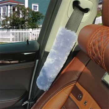 Κάλυμμα ζώνης ασφαλείας αυτοκινήτου Fluffy Auto Seatbelt Safety Belt Pad Soulder Protector Ενήλικες Παιδικά Αξεσουάρ εσωτερικού αυτοκινήτου 2τμχ