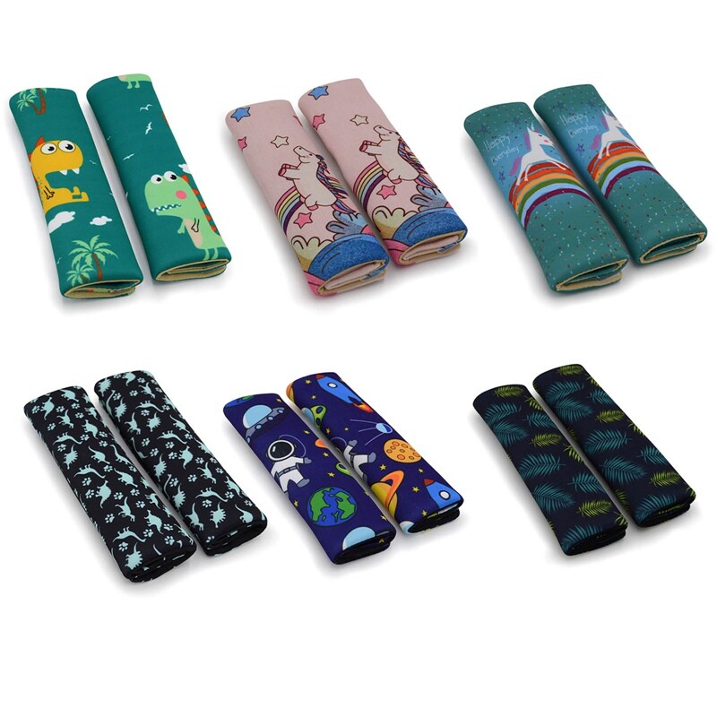 Kvėpuojantis tinklinio audinio saugos diržo užvalkalas, 2 dalys Vaiko saugos kėdės dinozauras astronautas ant pečių animacinio filmo automobilio saugos diržo užvalkalas