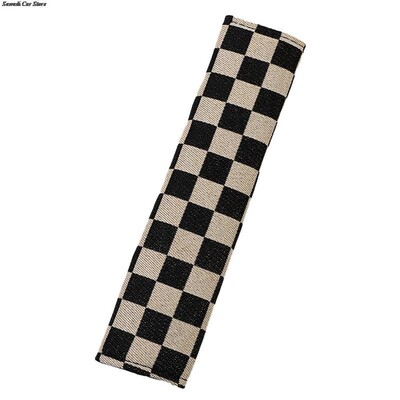 Univerzális fekete-fehér kockás autós biztonsági öv burkolat Auto biztonsági öv párna védő vállvédő tok autó belső kiegészítők
