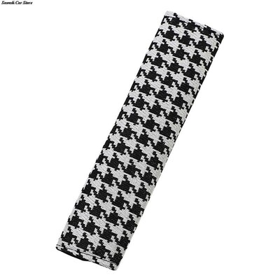 Univerzális fekete-fehér kockás autós biztonsági öv burkolat Auto biztonsági öv párna védő vállvédő tok autó belső kiegészítők