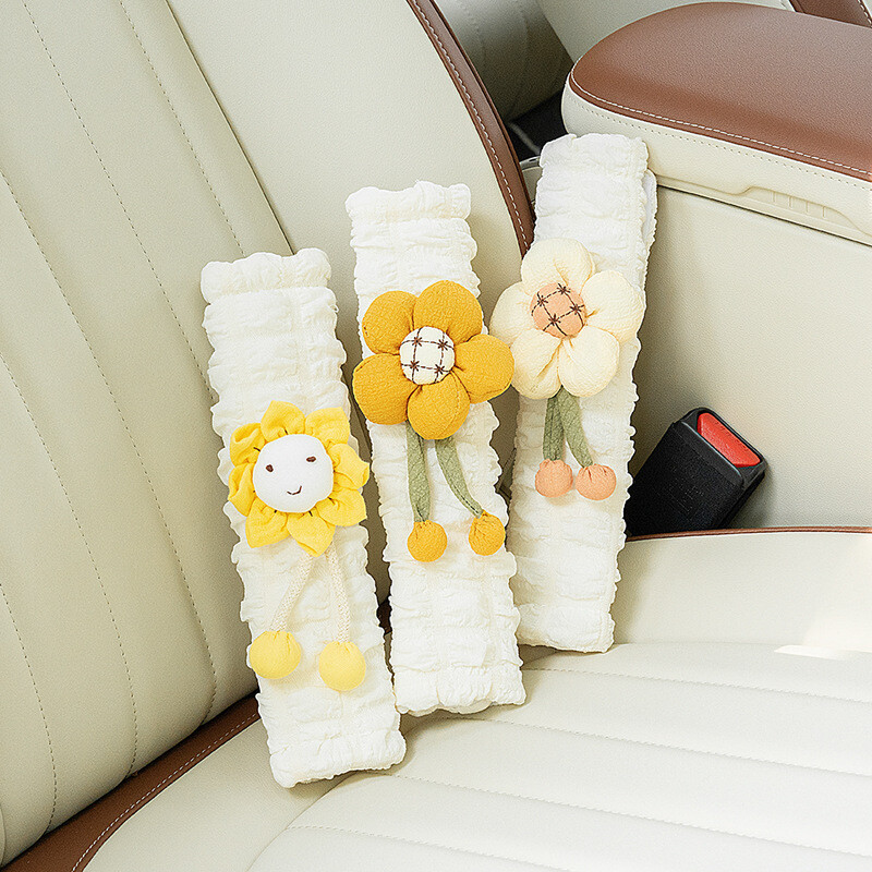 2023 Husă pentru centură de siguranță auto Lalea drăguță Flori proaspete Patru anotimpuri Husă pentru centură de asigurare auto Accesorii pentru interior auto