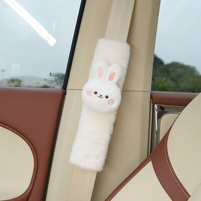 Păr de iepure nou din pluș mașină din desene animate urs huse centură de siguranță universală centură de siguranță auto protecția umărului accesorii pentru interiorul mașinii