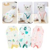 Macska Nyalásgátló Sterilizálás Ruhák Kisállat Kutyák Helyreállító Öltöny Kölyök Légáteresztő Jumpsuits Ruházat Cica műtét védőmellény