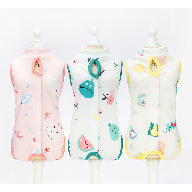 Macska Nyalásgátló Sterilizálás Ruhák Kisállat Kutyák Helyreállító Öltöny Kölyök Légáteresztő Jumpsuits Ruházat Cica műtét védőmellény