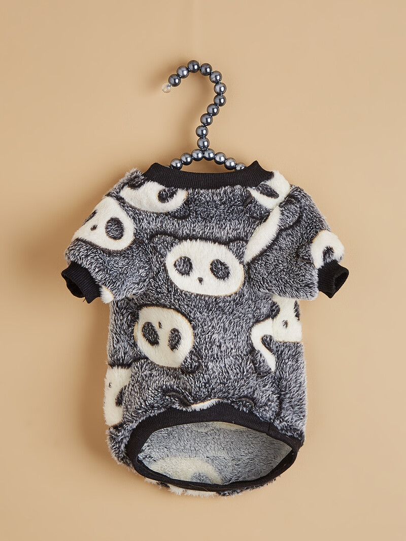 Kisállat ruhák kutya macska flanel pulóver panda mintás divatos, egyszerű és nagyvonalú