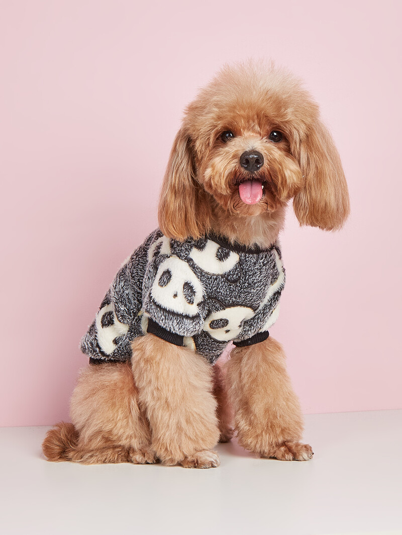 Kisállat ruhák kutya macska flanel pulóver panda mintás divatos, egyszerű és nagyvonalú