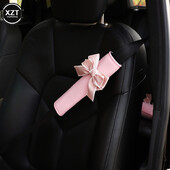 Husă universală pentru umăr centură de siguranță Funda drăguță pentru umăr pentru mașină Decorare centură de siguranță Accesorii pentru mașină Material din mătase de gheață