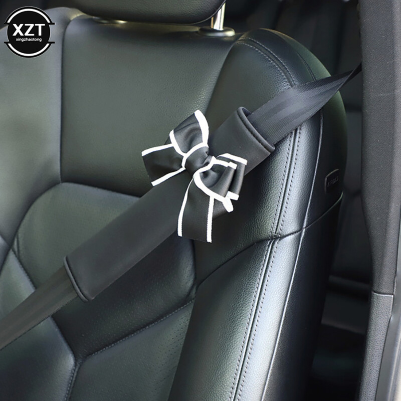 Husă universală pentru umăr centură de siguranță Funda drăguță pentru umăr pentru mașină Decorare centură de siguranță Accesorii pentru mașină Material din mătase de gheață